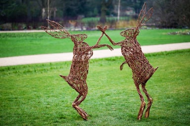 Wire Sculpture of Hares